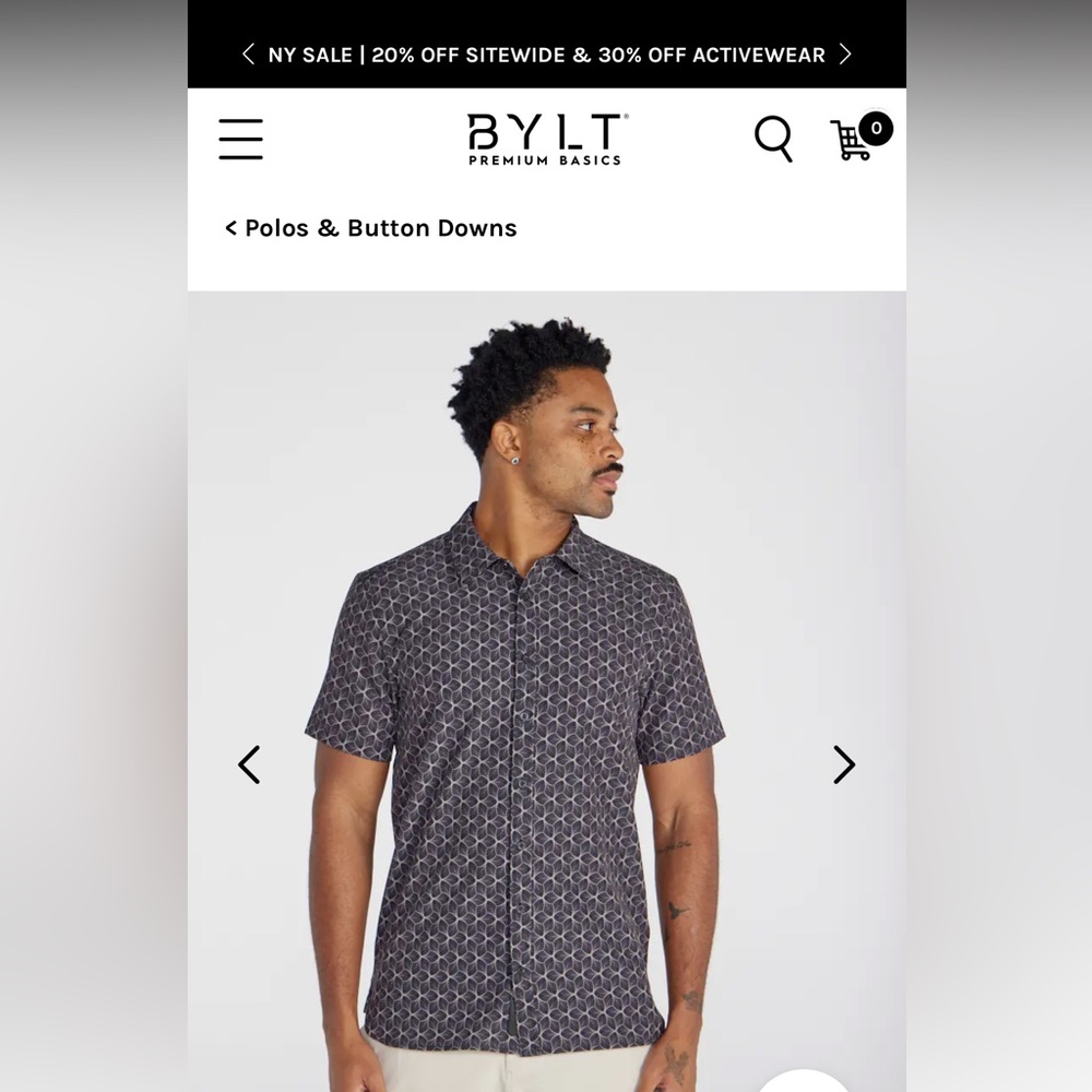 Mens BYLT Rivera Button Up *NWOT*